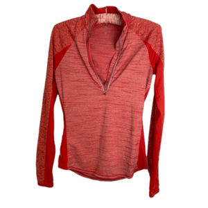 Athleta Womens Running Wild Half Zip Pullover Jacket Orange/Red Women's
